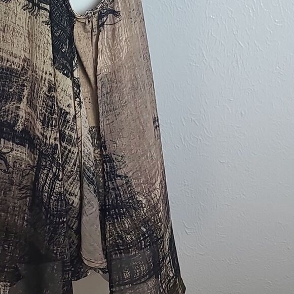 Dressbarn Sleeveless Cami with Sheer Overlay Panels, Brown Black, Tan, Sz Medium - Picture 6 of 9